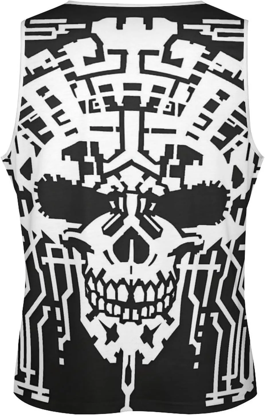 HOTYD Mens Cotton Tank Tops Skull Graphic Stringer Tops Casual Summer Cutoff T-Shirts Moisture Wicking Work Out Tops