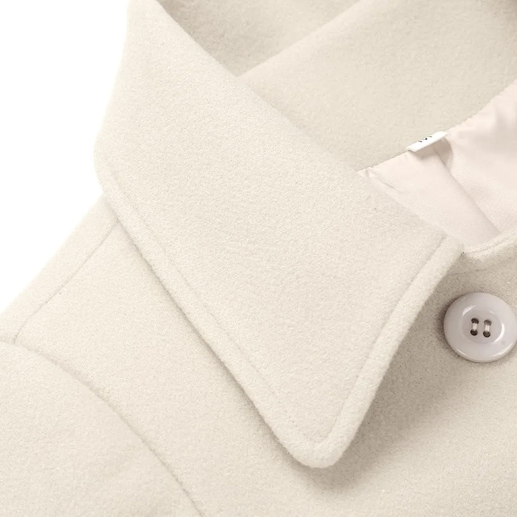 IDEALSANXUN Womens Fall Winter Wool Coats Peacoat Double Breasted Trench Coats