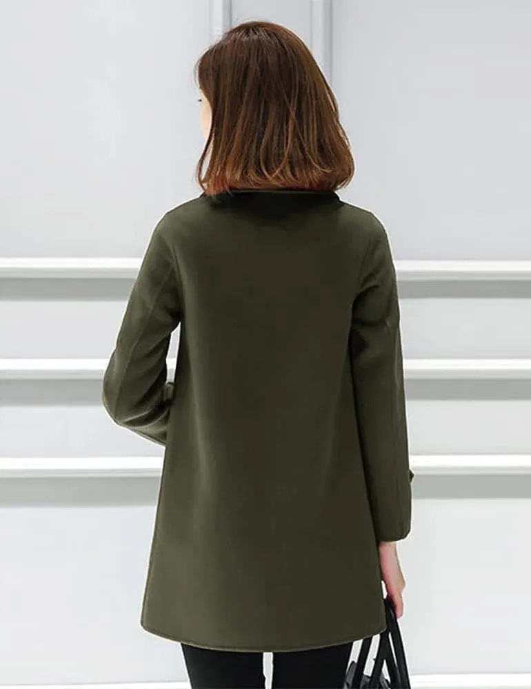 IDEALSANXUN Womens Fall Winter Wool Coats Peacoat Double Breasted Trench Coats