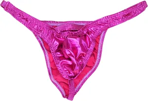 JEsilunmaMY Hollow Pouch G-String for Men Low Rise Cutout Shiny Leather Thongs Underwear Solid Color Stretch Panties Briefs