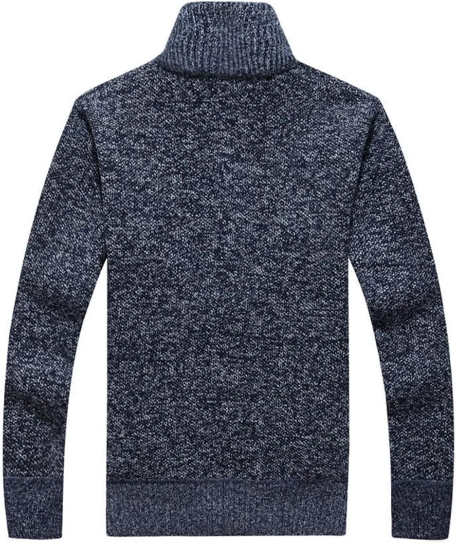 LemonGirl Mens Casual Slim Full Zip Knitted Cardigan Sweater with Pocked
