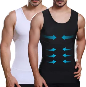 Lgtfy Mens Slimming Body Shaper Vest, Gynecomastia Compression Shirts, Tummy Control Undershirts - Change in Seconds