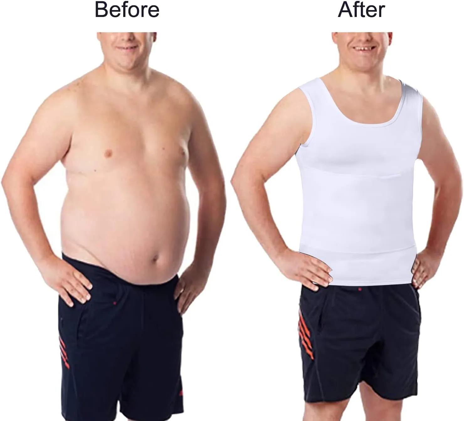 Lgtfy Mens Slimming Body Shaper Vest, Gynecomastia Compression Shirts, Tummy Control Undershirts - Change in Seconds