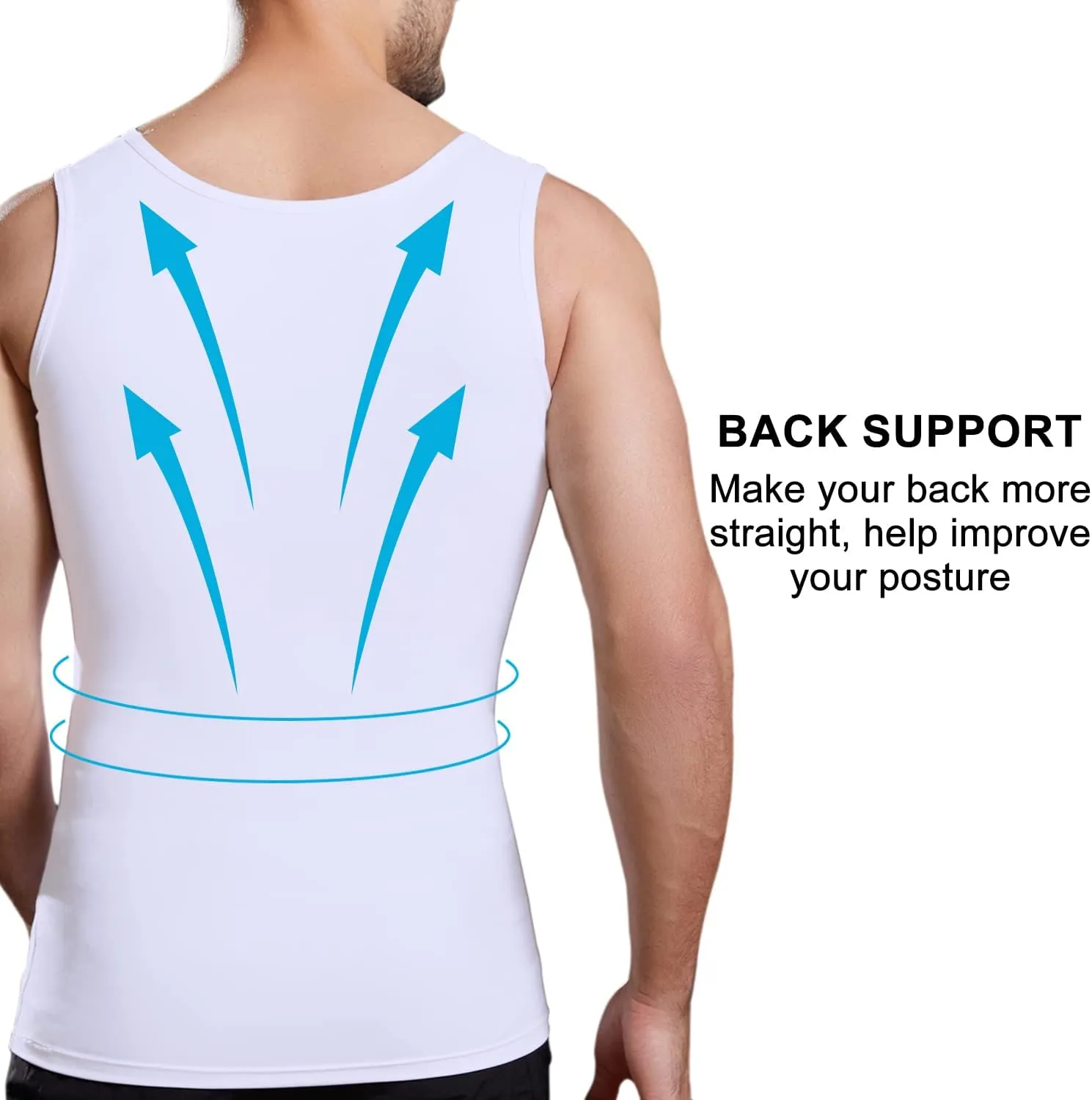 Lgtfy Mens Slimming Body Shaper Vest, Gynecomastia Compression Shirts, Tummy Control Undershirts - Change in Seconds