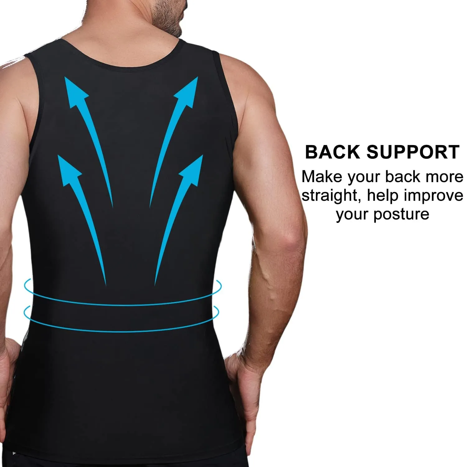 Lgtfy Mens Slimming Body Shaper Vest, Gynecomastia Compression Shirts, Tummy Control Undershirts - Change in Seconds
