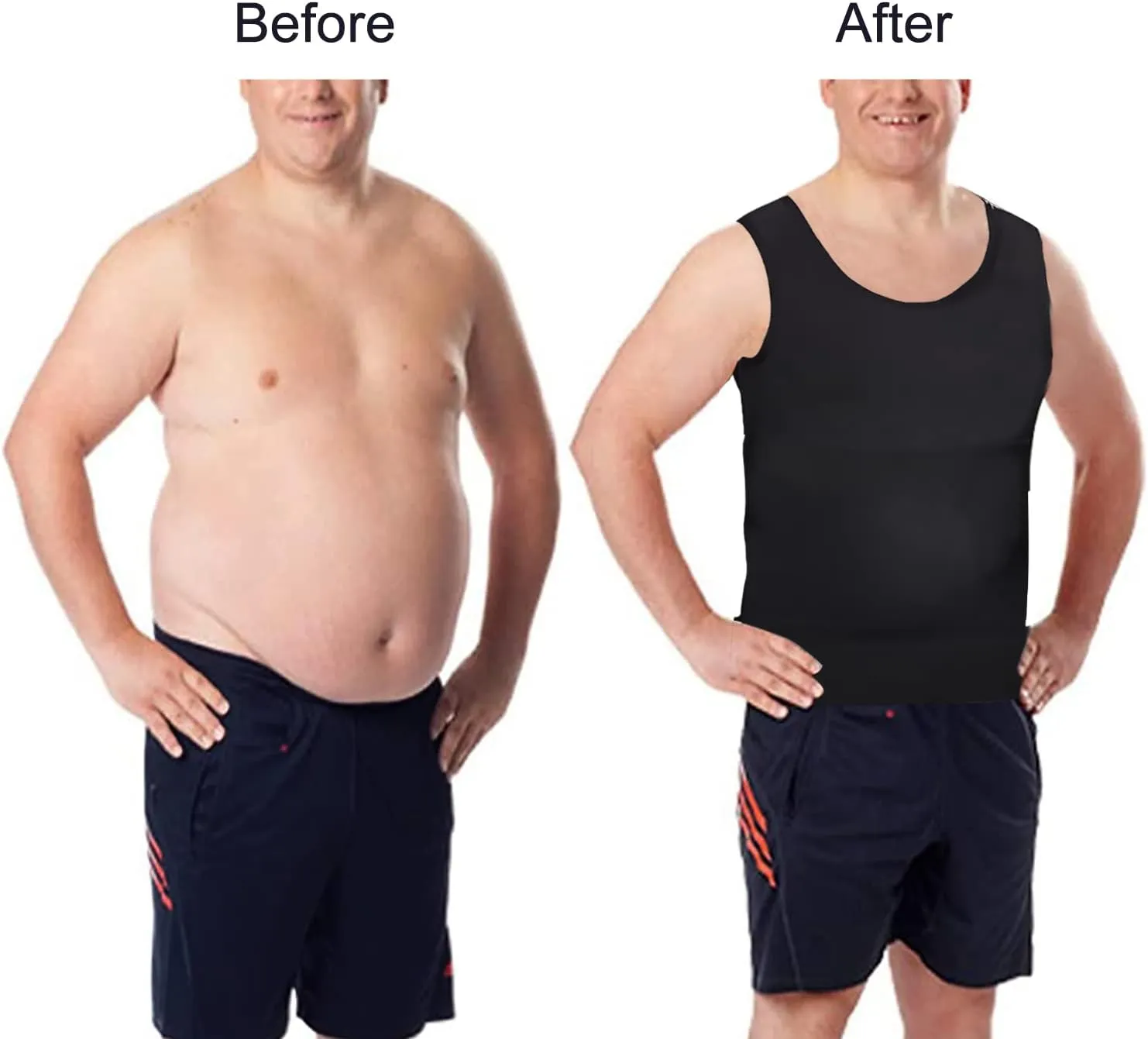 Lgtfy Mens Slimming Body Shaper Vest, Gynecomastia Compression Shirts, Tummy Control Undershirts - Change in Seconds