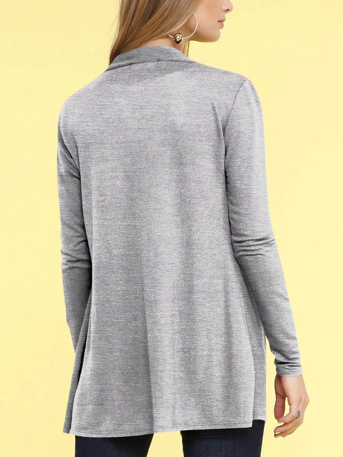 Lock and Love Women's Casual Long Open Front Drape Lightweight Duster High Low Hem Maxi Long Sleeve Cardigan