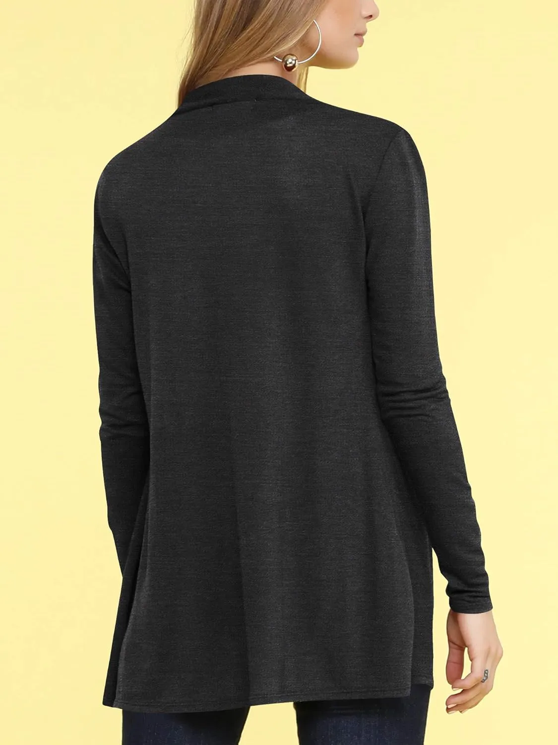Lock and Love Women's Casual Long Open Front Drape Lightweight Duster High Low Hem Maxi Long Sleeve Cardigan