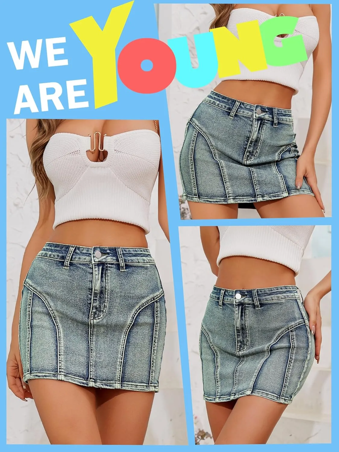 Low Waist Denim Skirt Y2k Cargo Skirt Suitable for Daily Leisure Travel Date Picnic Mini Jean Skirts for Women