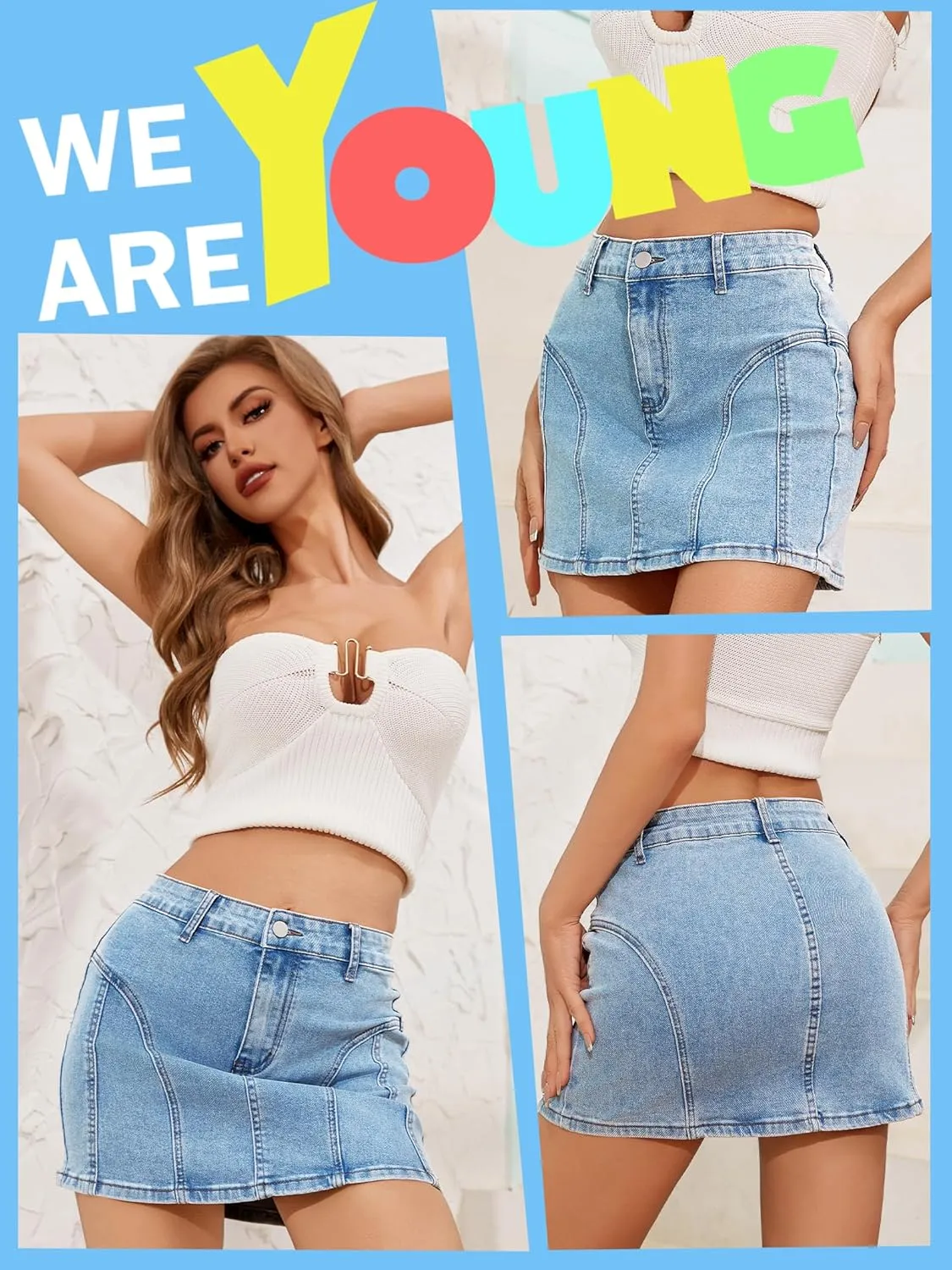 Low Waist Denim Skirt Y2k Cargo Skirt Suitable for Daily Leisure Travel Date Picnic Mini Jean Skirts for Women