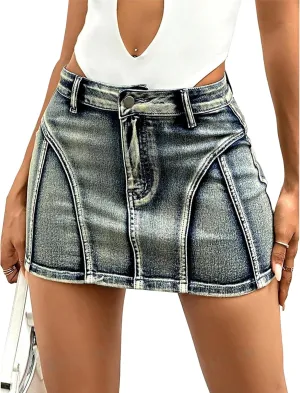 Low Waist Denim Skirt Y2k Cargo Skirt Suitable for Daily Leisure Travel Date Picnic Mini Jean Skirts for Women