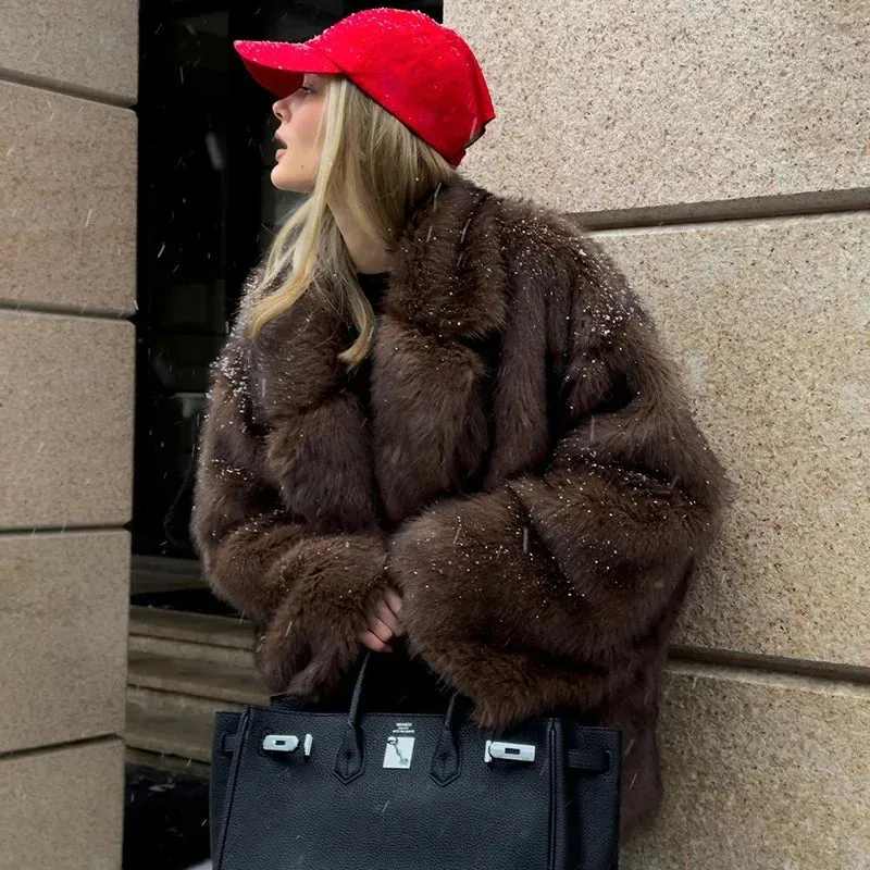 Luna Faux Fur Cropped Coat  Chic Winter Outerwear