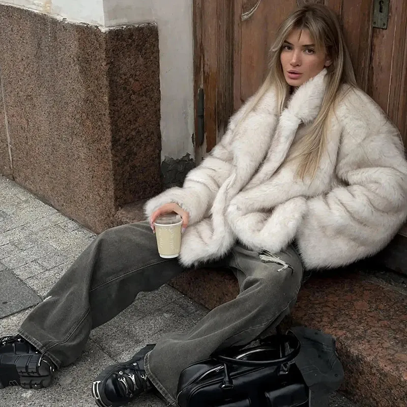 Luna Faux Fur Cropped Coat  Chic Winter Outerwear