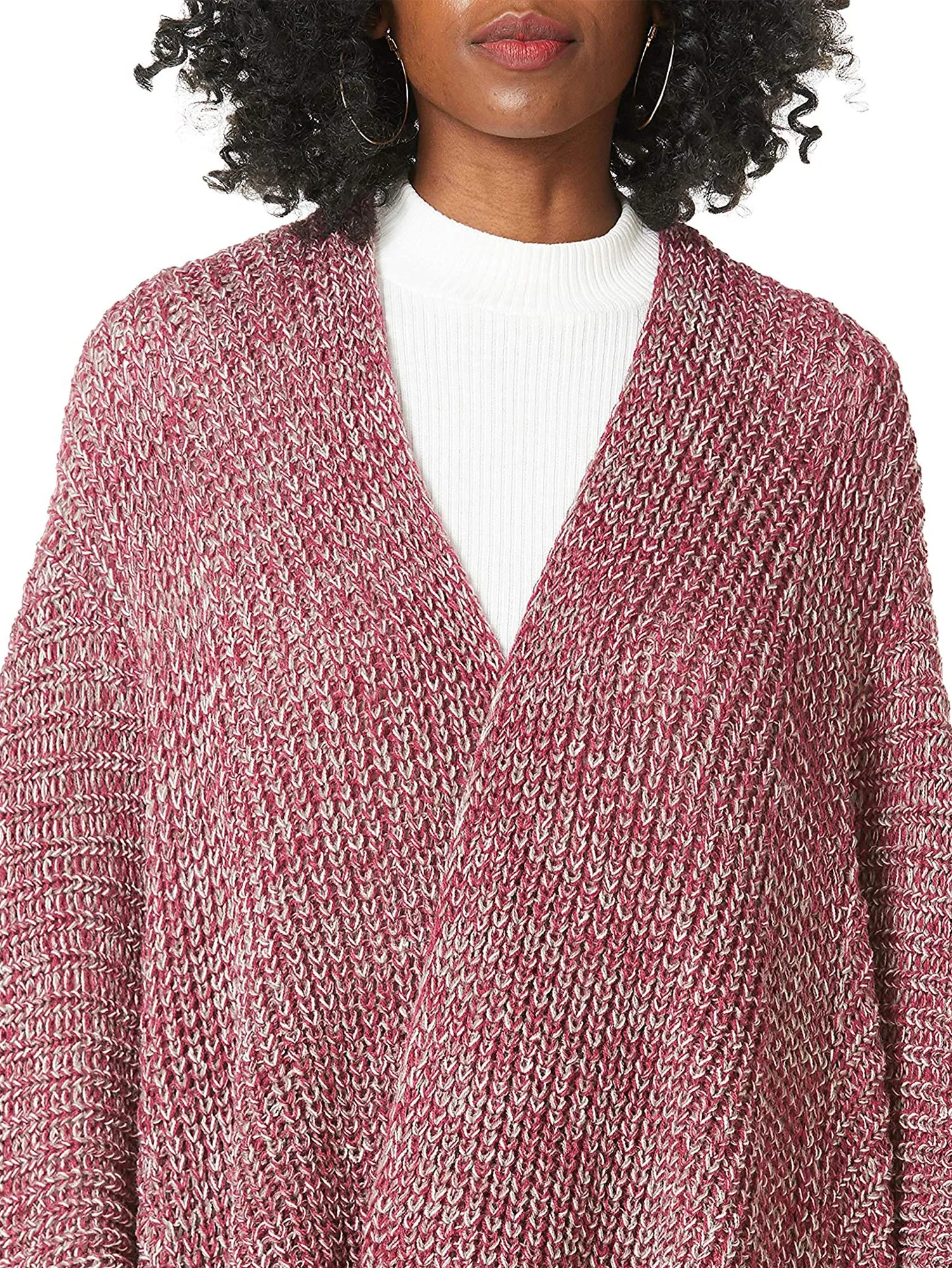 Marled Knit Kimono Shawl Wrap