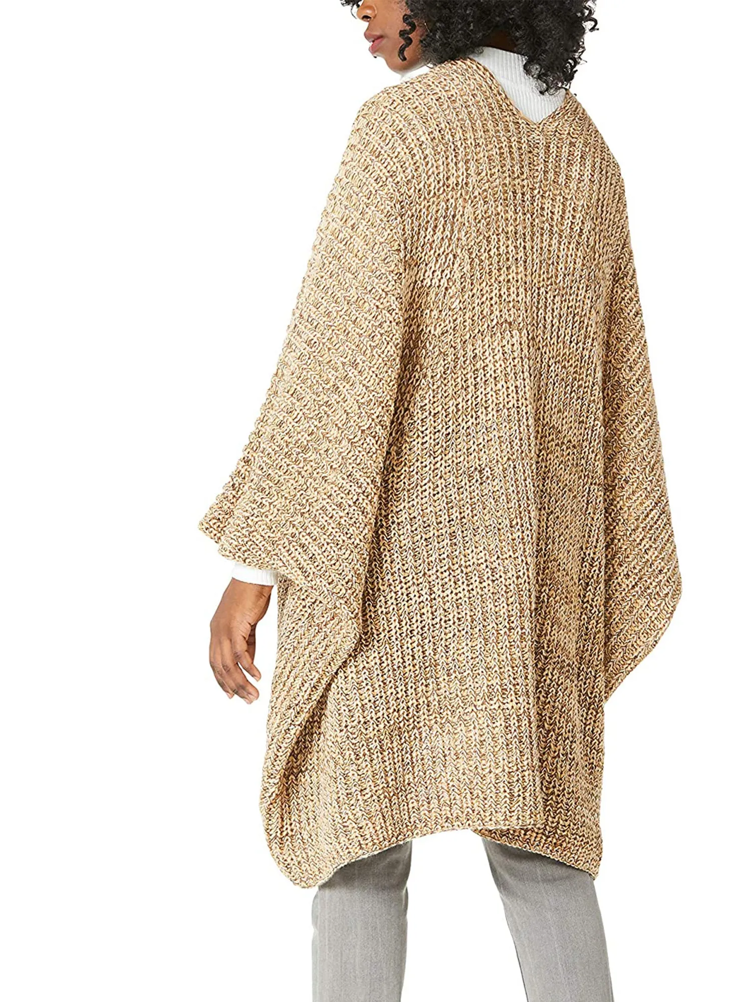 Marled Knit Kimono Shawl Wrap