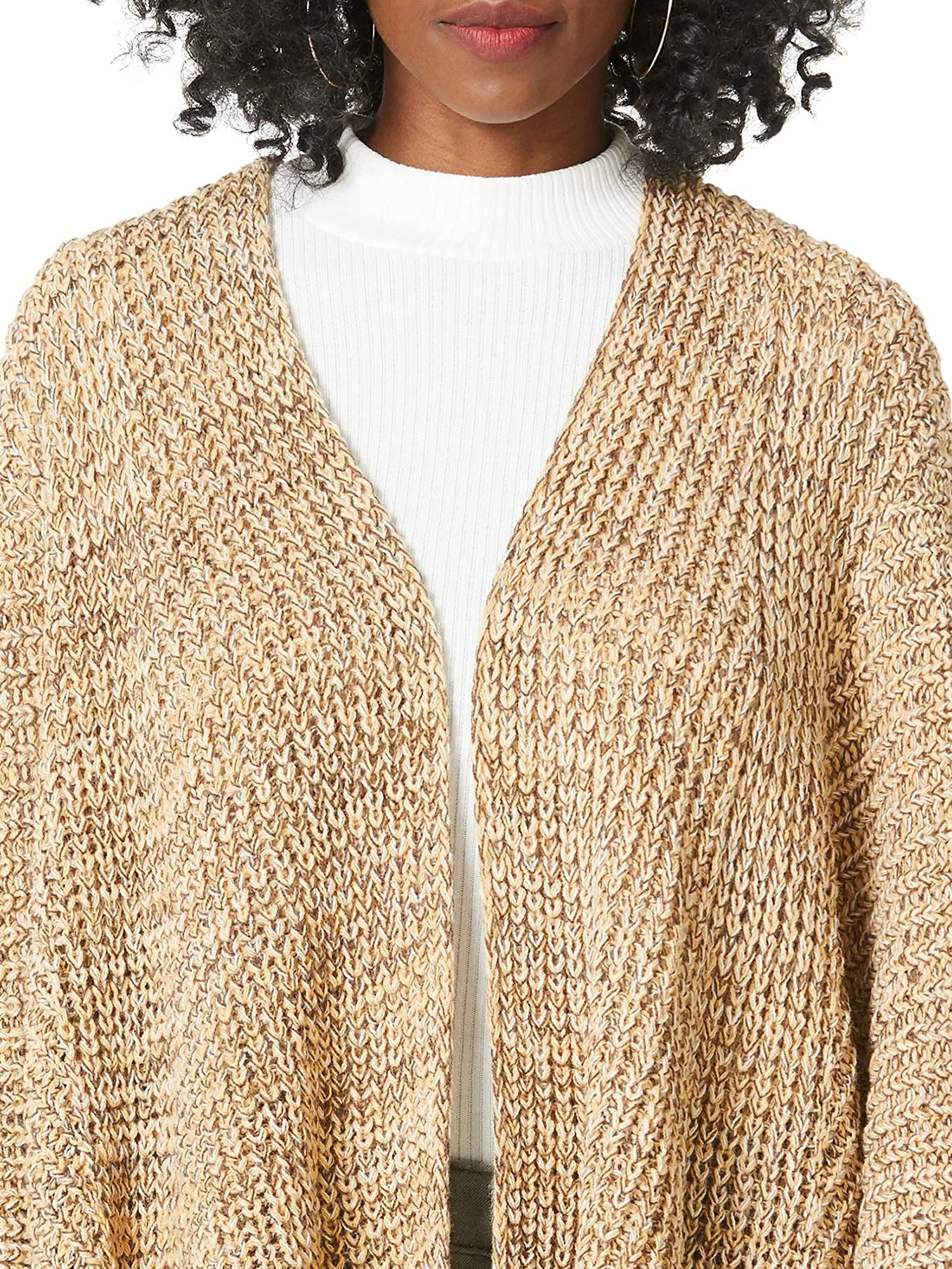 Marled Knit Kimono Shawl Wrap