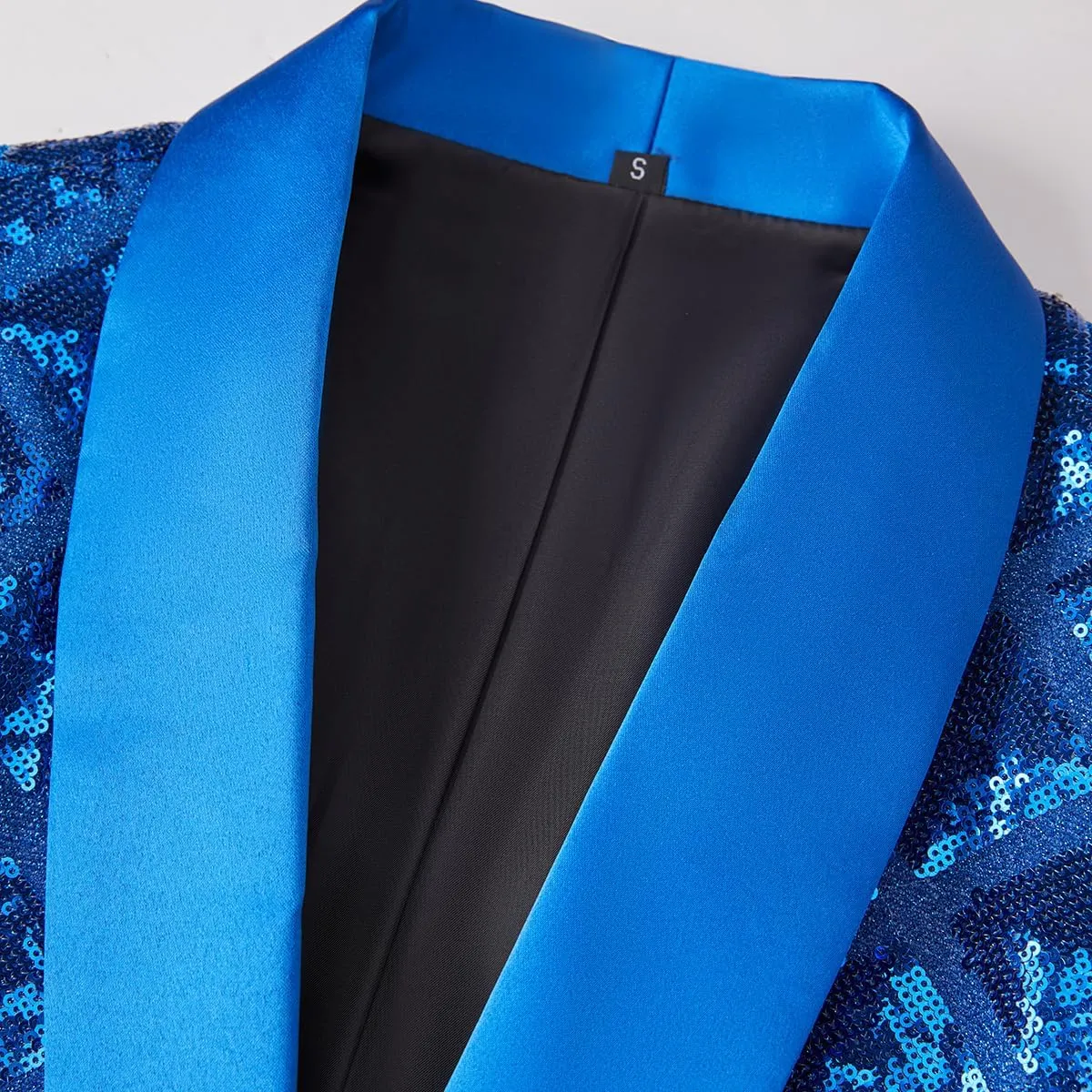 Men Sequin Shiny Stereoscopic Pattern Prom Suit Jacket One Button and Blazers Tuxedo for Wedding Banquet