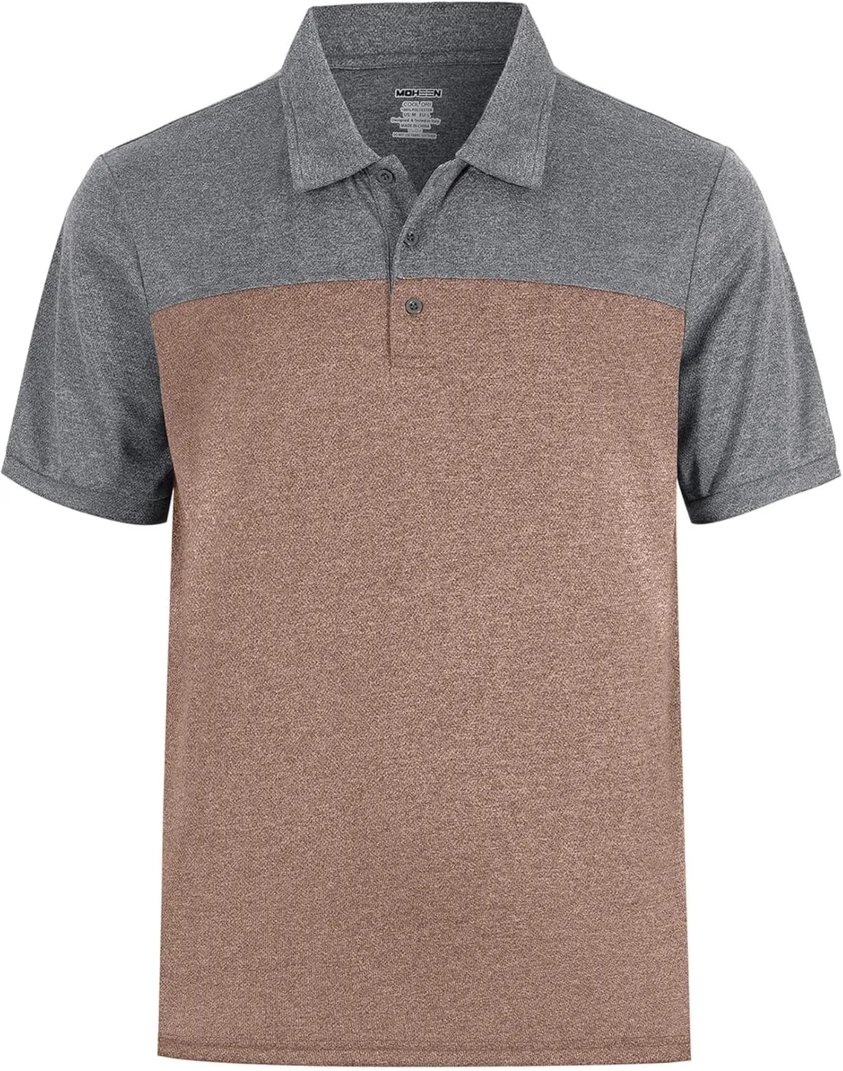 Men's Casual Short Sleeve Moisture Wicking Performance Golf Polo Contrast Color Patchwork Pique Shirts Tops