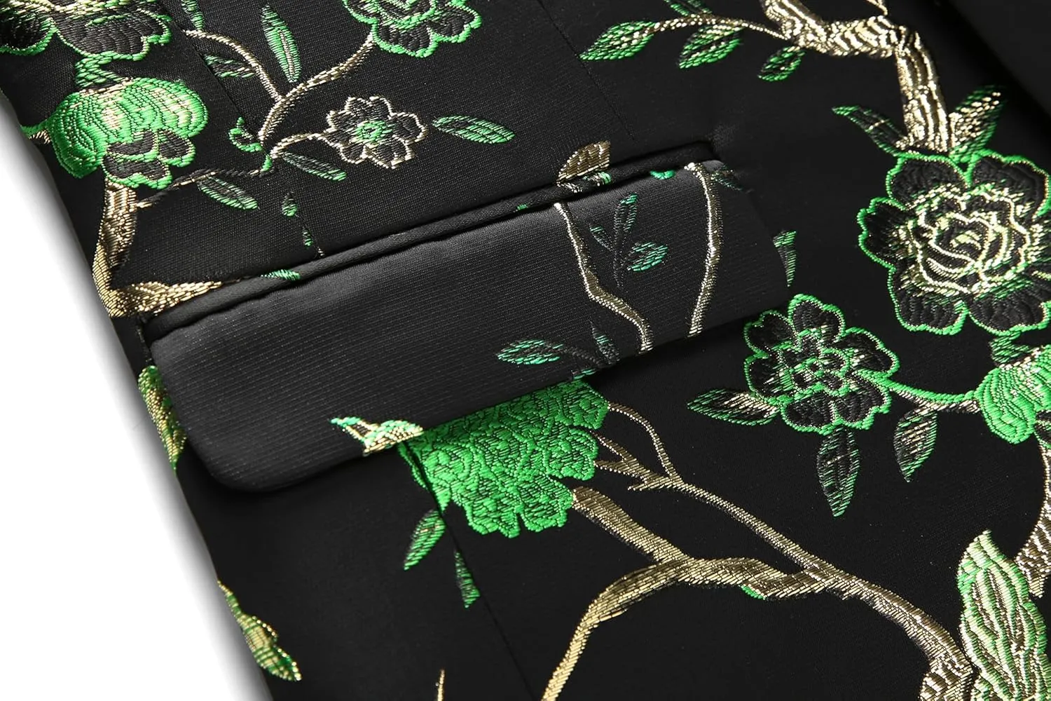 Mens Floral Suit Jacket Jacquard Paisley Luxury One Button Slim Fitted Business Wedding Tuxedo Suit Blazer Jacket