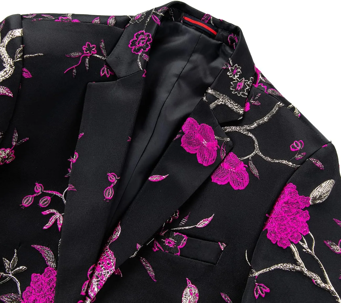 Mens Floral Suit Jacket Jacquard Paisley Luxury One Button Slim Fitted Business Wedding Tuxedo Suit Blazer Jacket