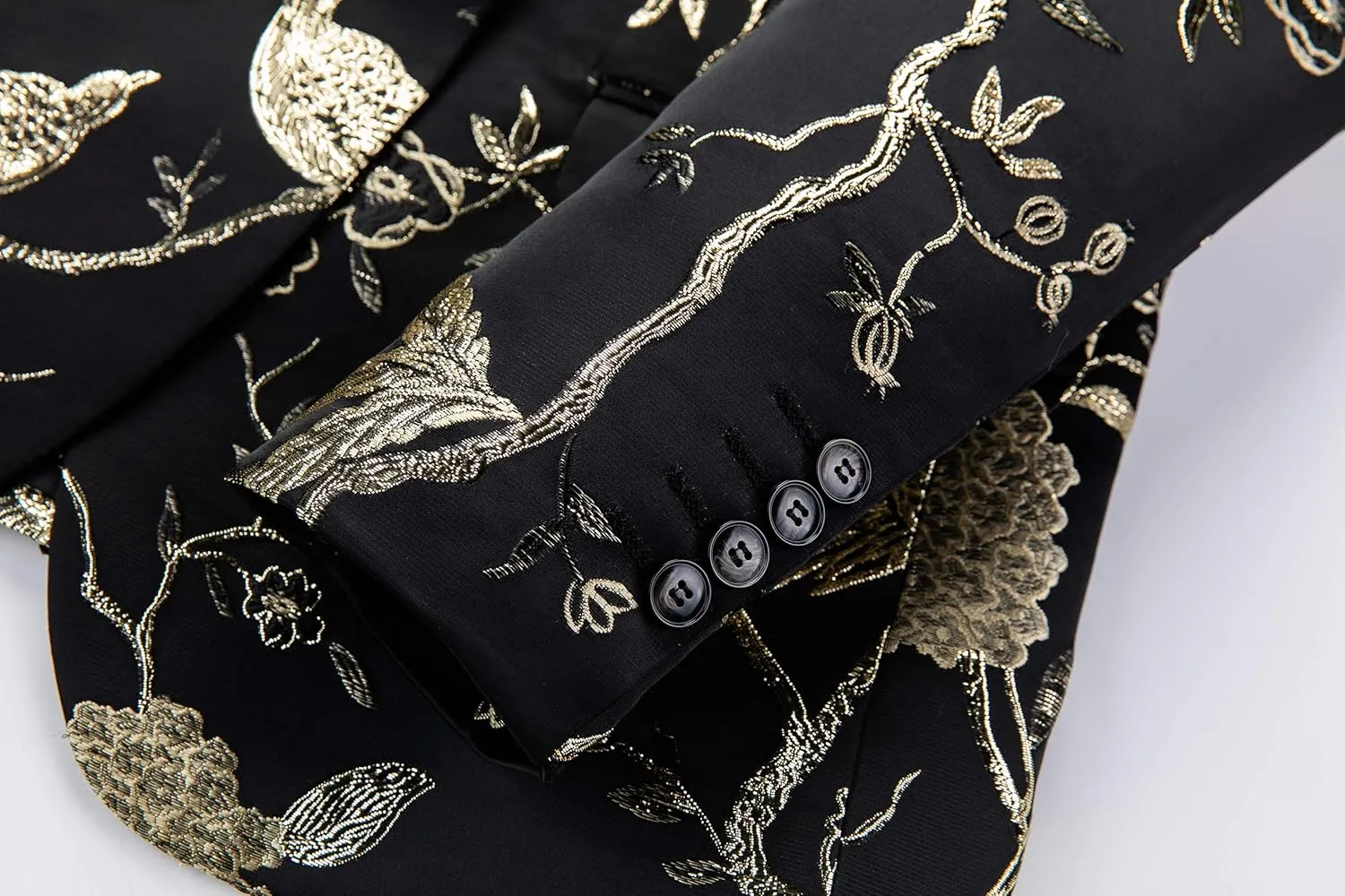 Mens Floral Suit Jacket Jacquard Paisley Luxury One Button Slim Fitted Business Wedding Tuxedo Suit Blazer Jacket