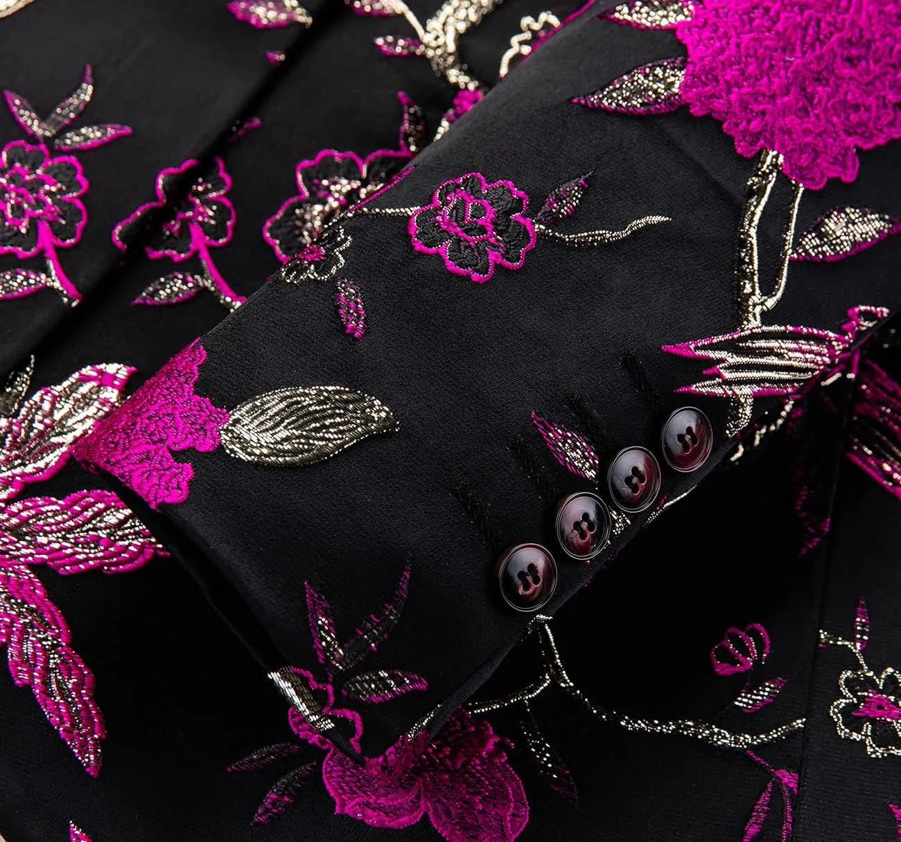 Mens Floral Suit Jacket Jacquard Paisley Luxury One Button Slim Fitted Business Wedding Tuxedo Suit Blazer Jacket