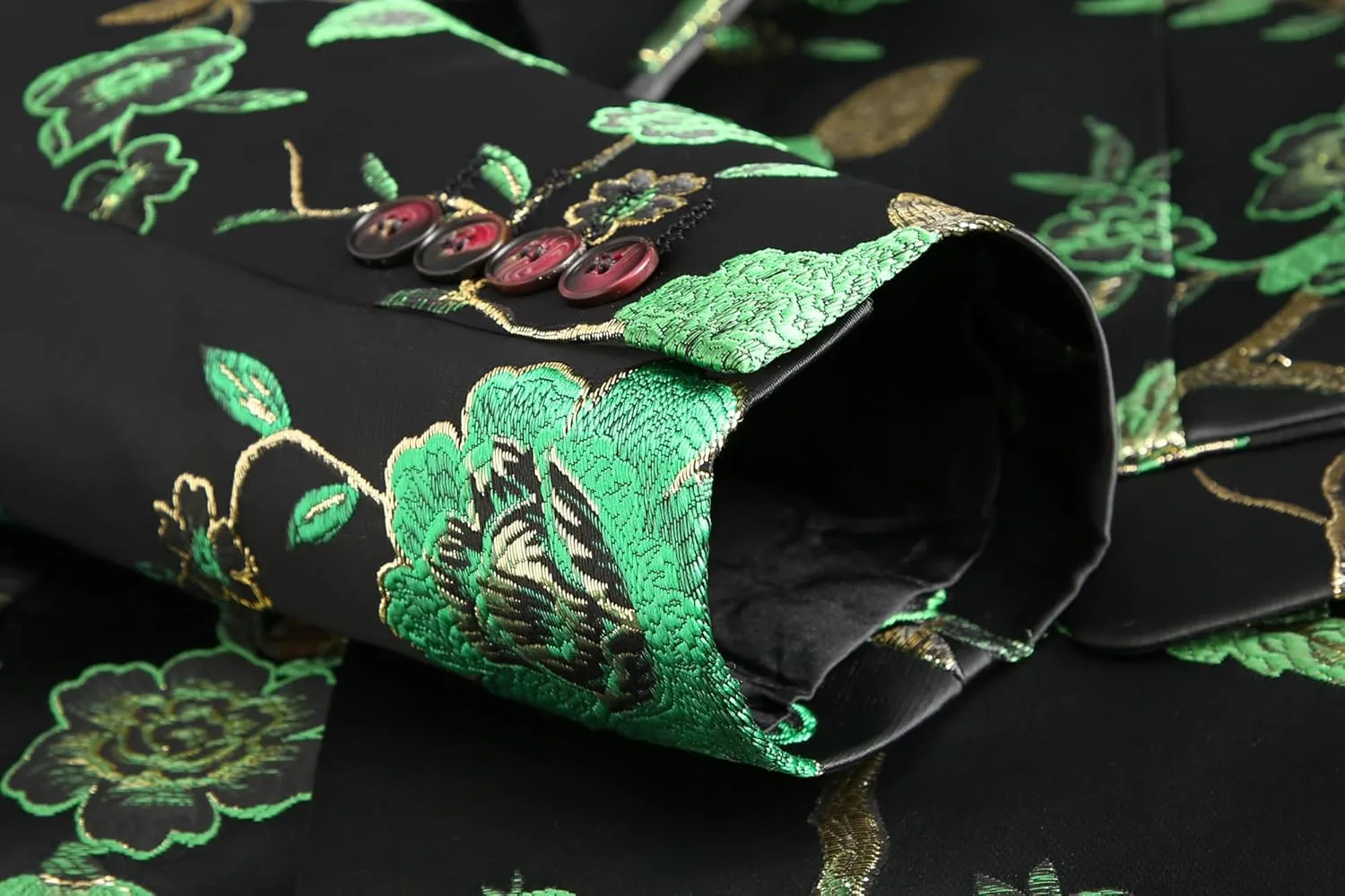 Mens Floral Suit Jacket Jacquard Paisley Luxury One Button Slim Fitted Business Wedding Tuxedo Suit Blazer Jacket