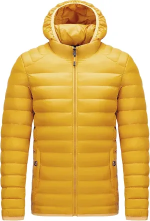 Men's Lightweight Packable Puffer Jacket Men Winter Warm Cotton Padded Outwear Casual Hooded Down Coats