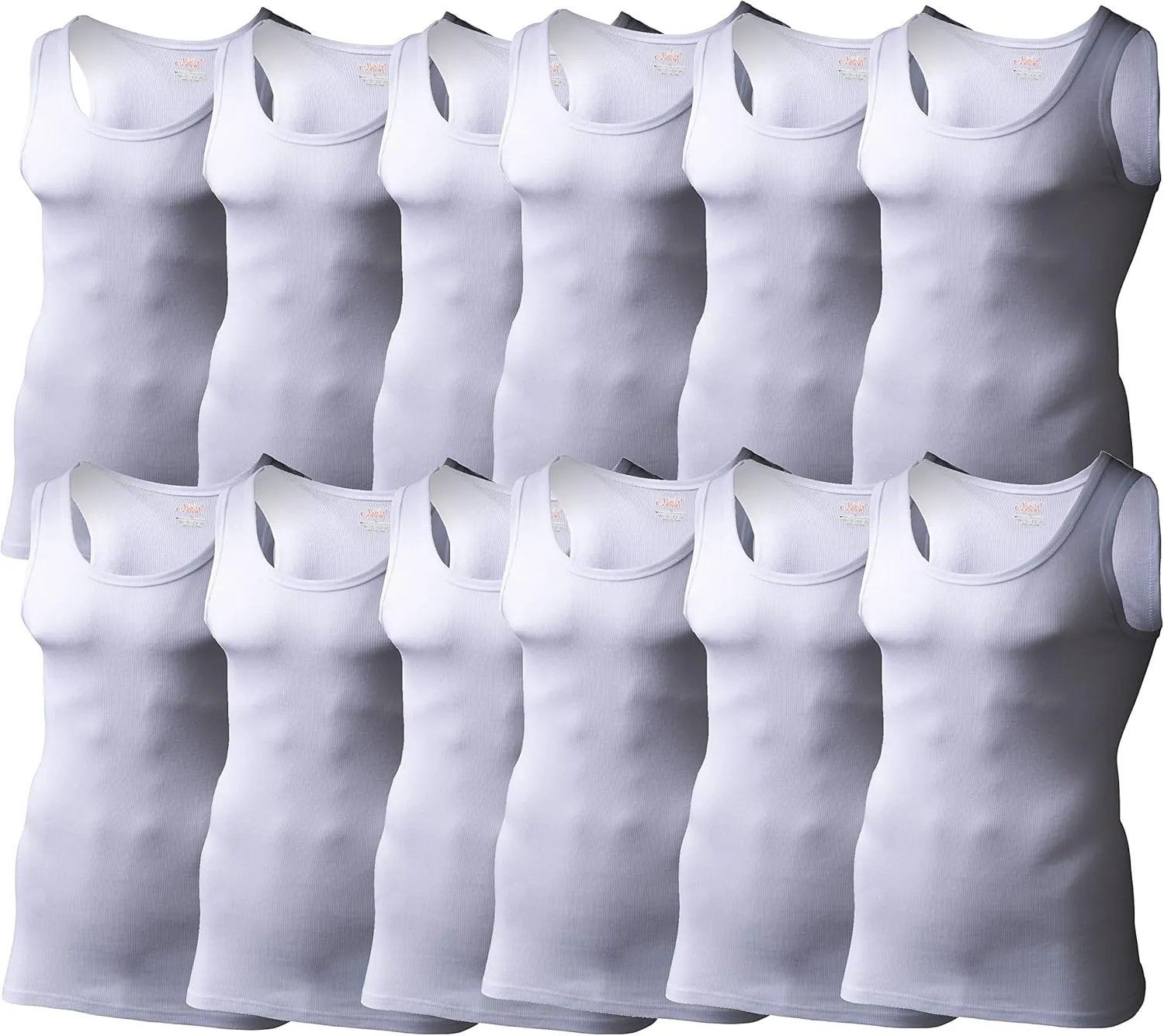 Men's Multi-Pack Ribbed Tank Tops A-Shirts - Sleeveless Workout Undershirts