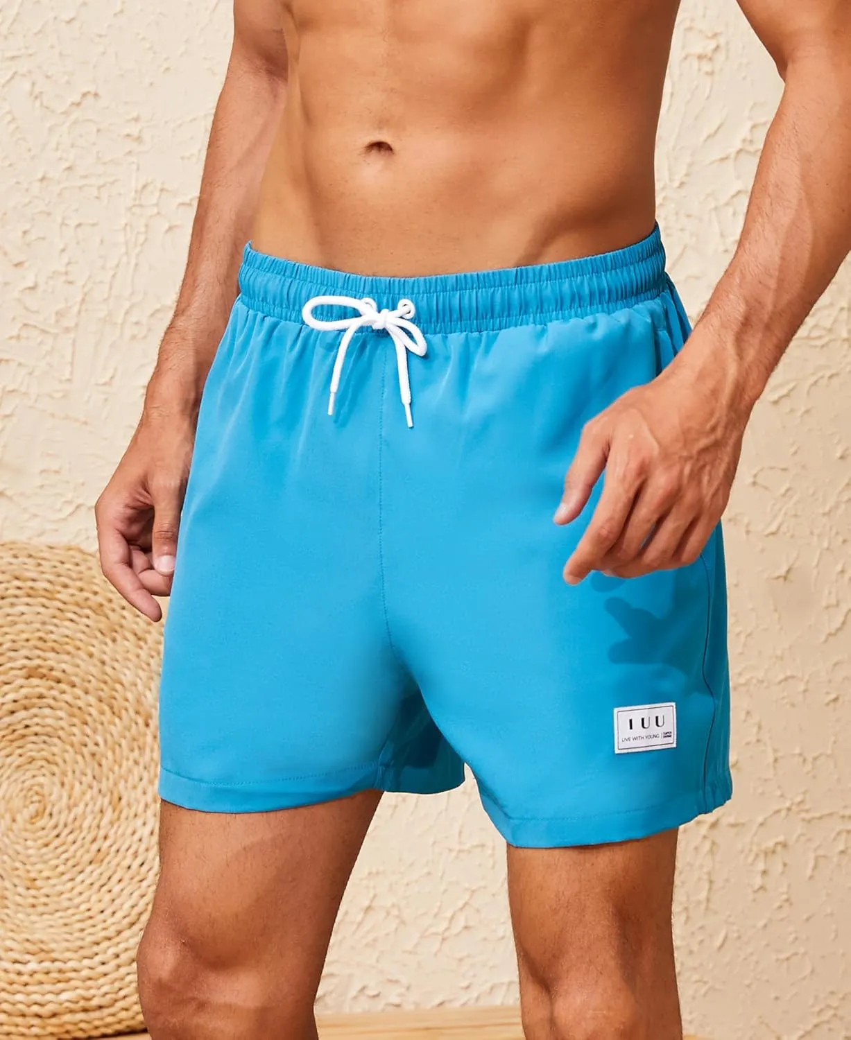 Mens Swim Trunks with Compression Liner Quick Dry Board Shorts 3.5'' Bathing Suits with Zipper Pockets