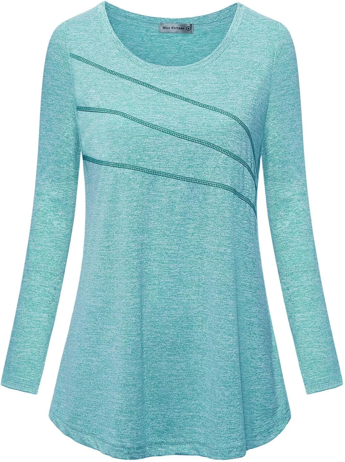 MISS FORTUNE Women's Exercise Tops for Yoga Hiking Running Gym, Moisture Wicking Ladies Workout Clothes, Women Active Shirts