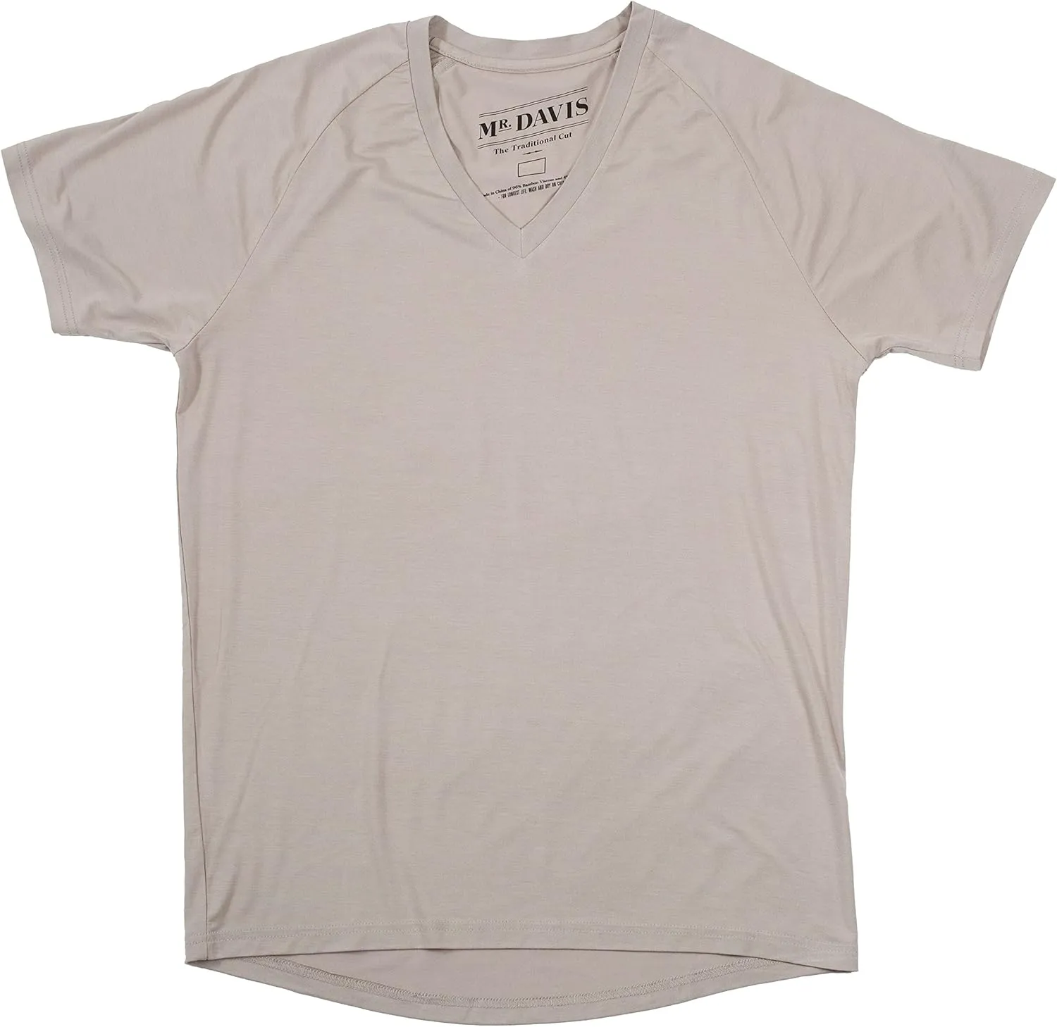 Mr. Davis Traditional Cut V Neck Undershirt in Bamboo Viscose - Stylish Undershirts with Stretch Fabric for a