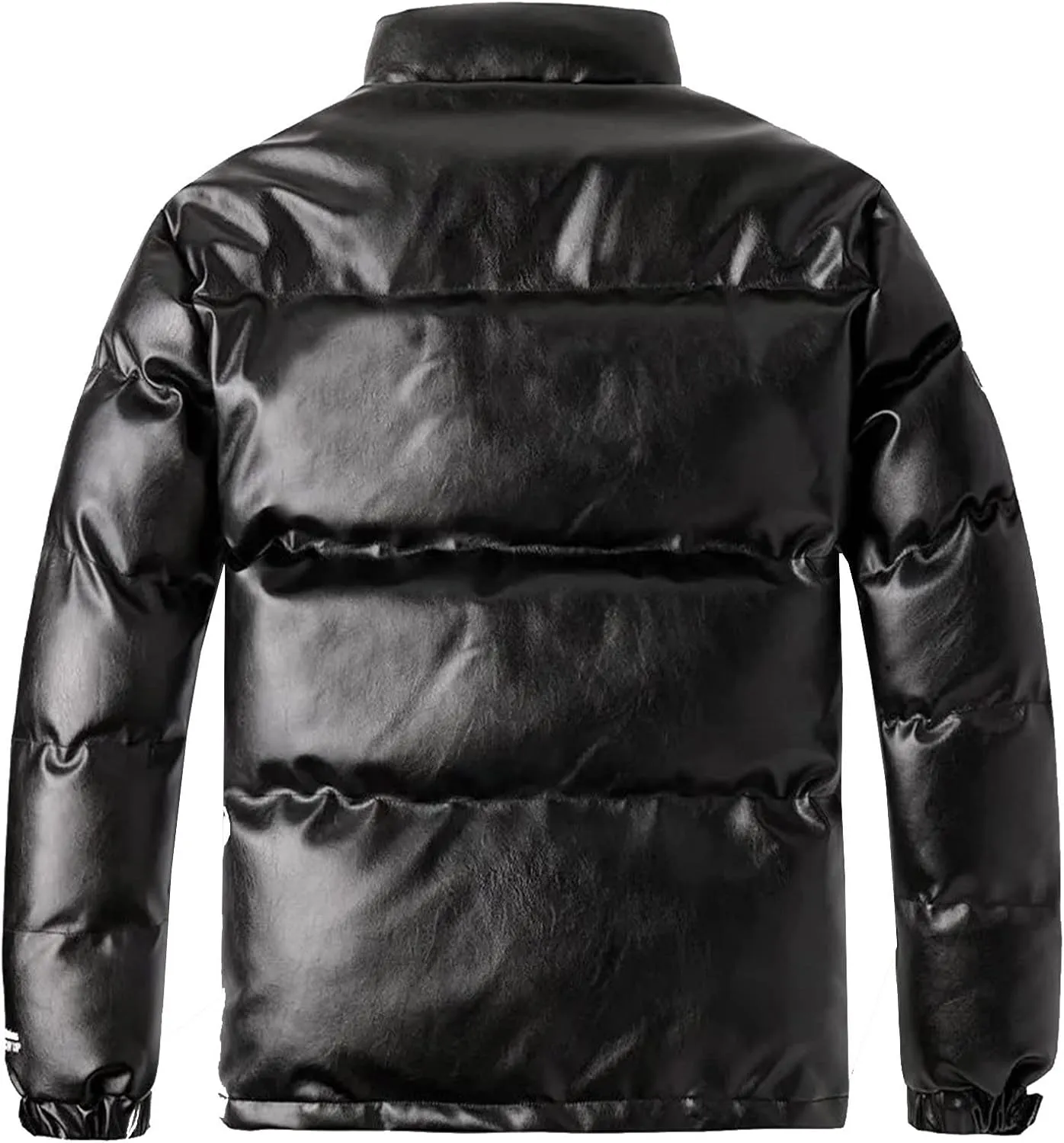 peqiut Winter Jacket For Men Cotton Padded Solid Color Stand Up Warm Jacket Comfort Outerwear Fall Winter Coats