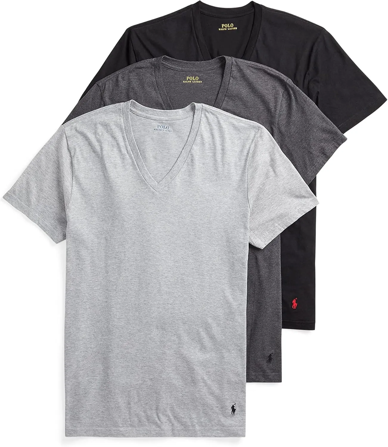 RALPH LAUREN Men's Classic Fit Cotton V-Neck Undershirts, 3 Pack
