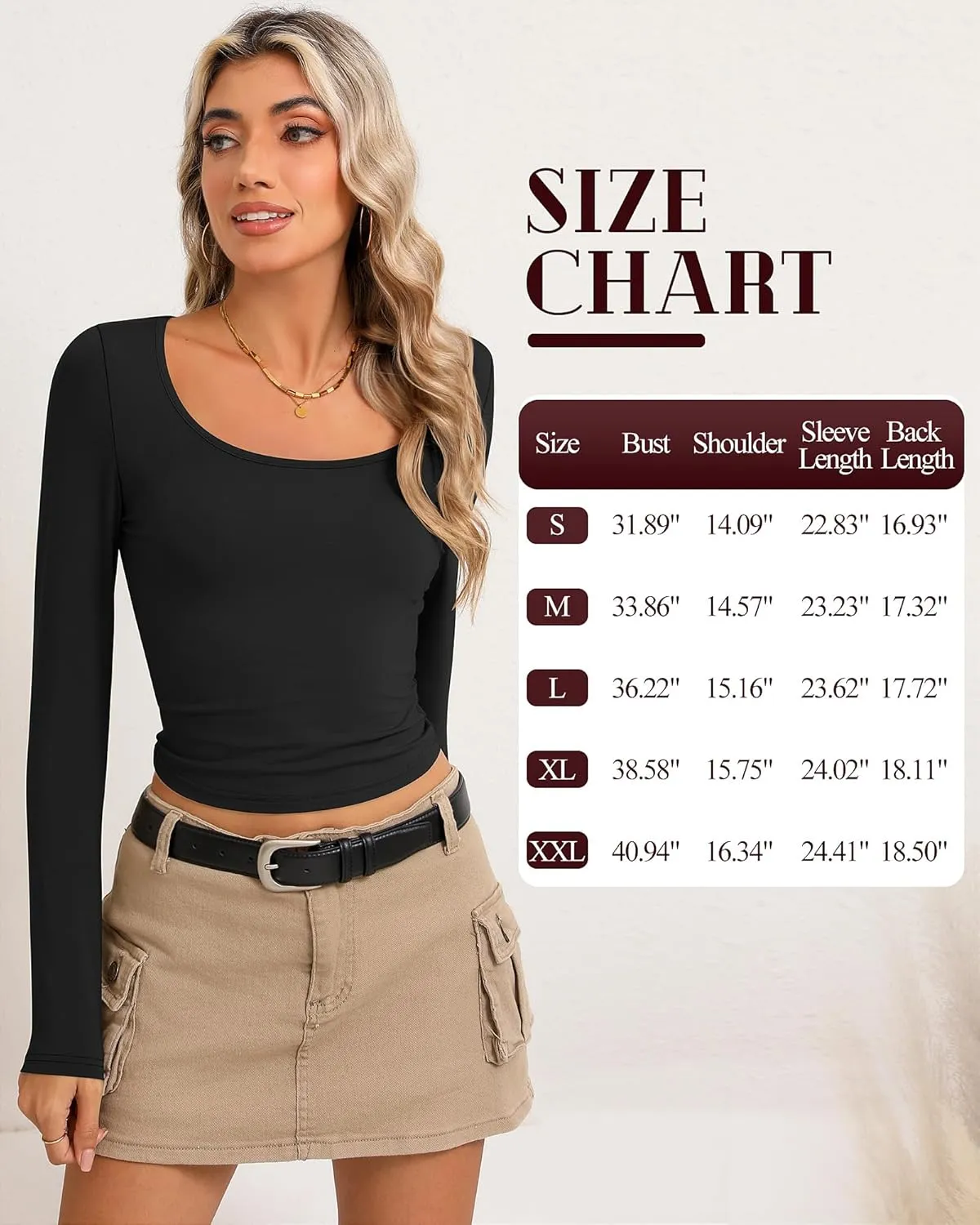 Riyiper 3 Pack Long Sleeve Crop Tops for Women Basic Shirt Slim Fit Layer Undershirts Fall Spring Going Out Tops