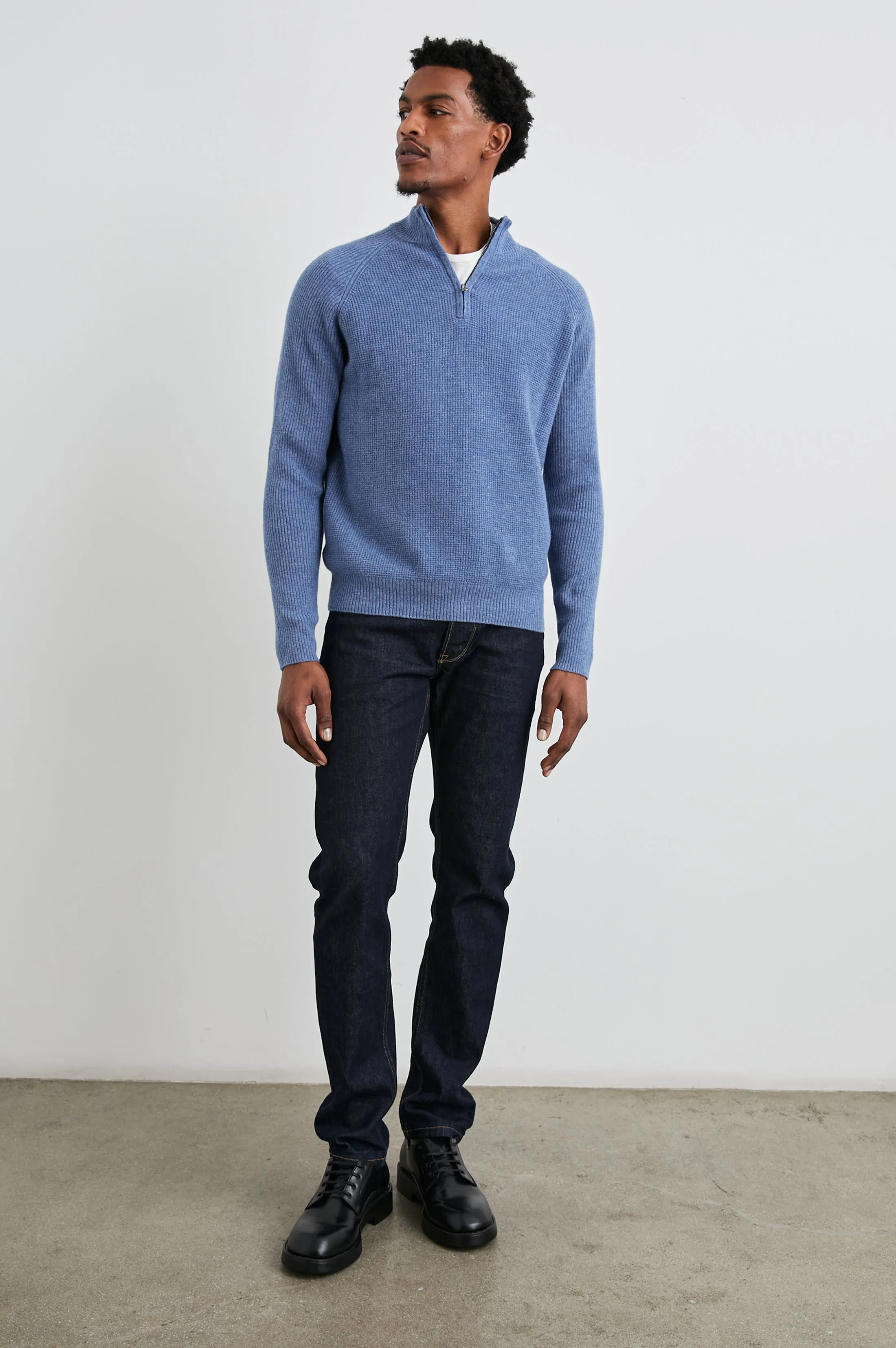 STARK QUARTER ZIP - CERULEAN MELANGE