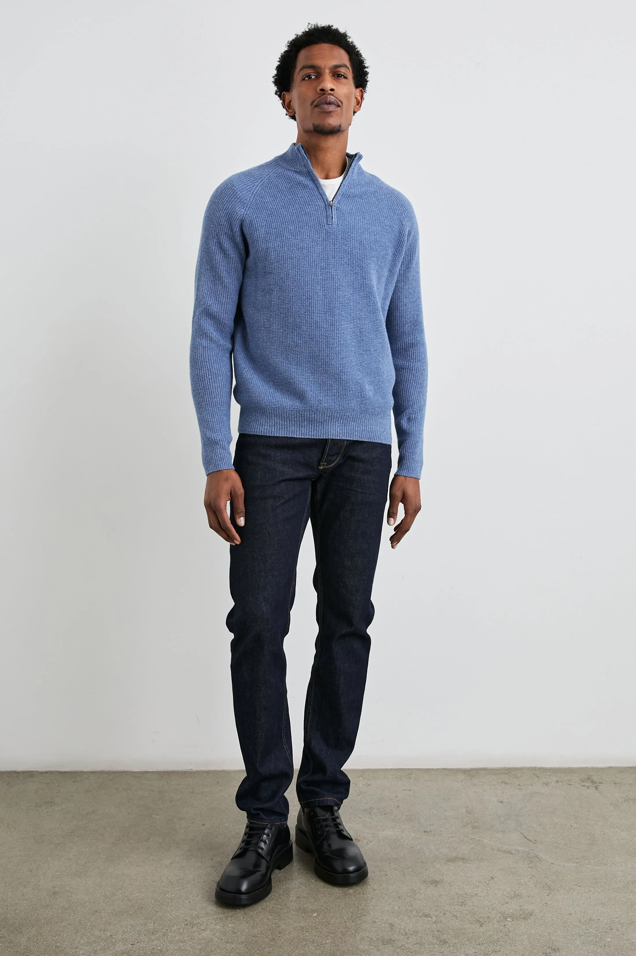 STARK QUARTER ZIP - CERULEAN MELANGE