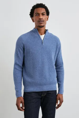 STARK QUARTER ZIP - CERULEAN MELANGE