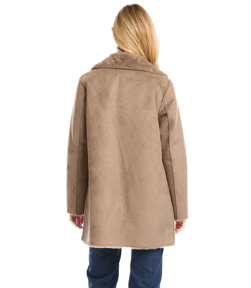 Trinity Taupe Faux Fur Coat - Karen Kane 4L83086