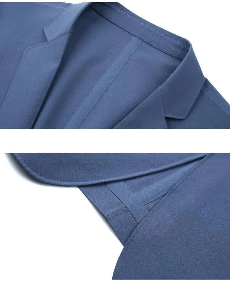 Ultra Thin Ice Silk Suit Jacket Summer Men Blazer Breathable Stretch Casual Suit Plus Size Lightweight Blazers