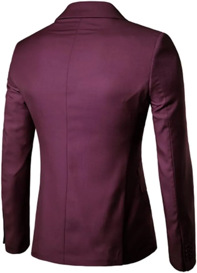UNINUKOO Mens Sport Coat Slim Fit Suit Blazer Jacket One Button Lightweight for Casual Business