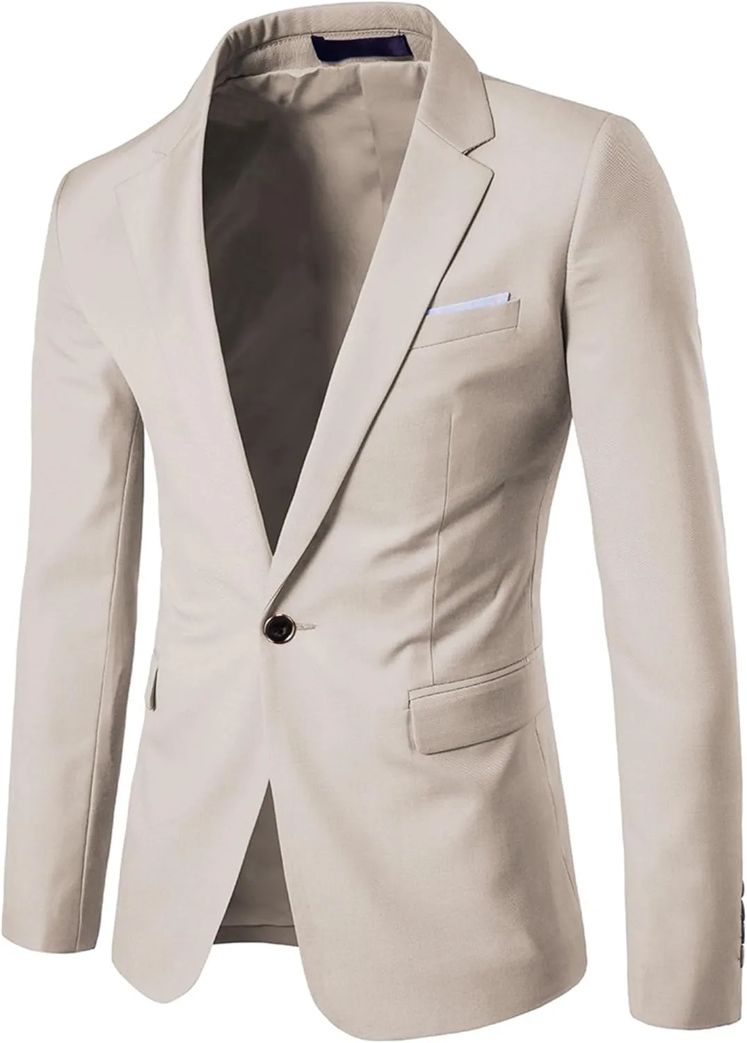 UNINUKOO Mens Sport Coat Slim Fit Suit Blazer Jacket One Button Lightweight for Casual Business