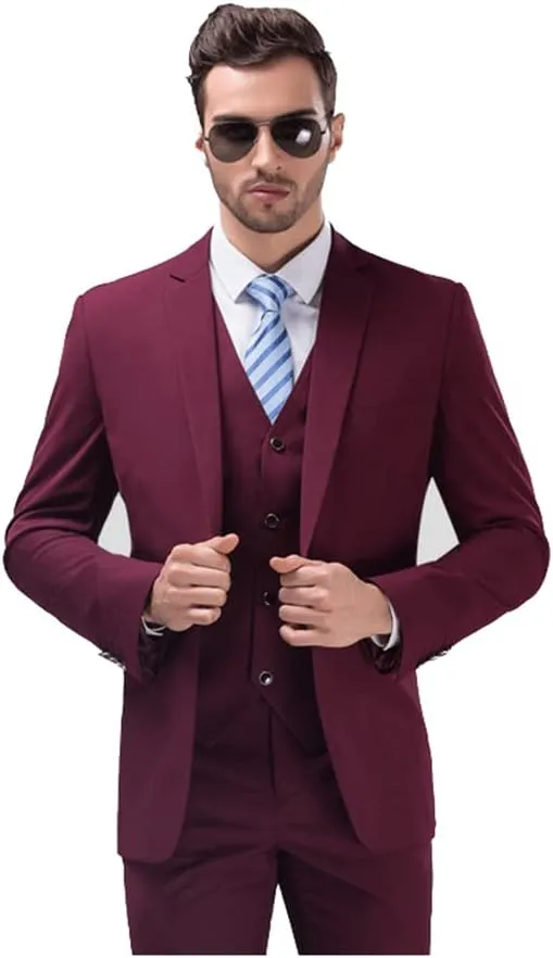 UNINUKOO Mens Sport Coat Slim Fit Suit Blazer Jacket One Button Lightweight for Casual Business