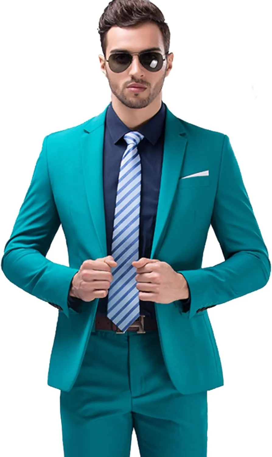 UNINUKOO Mens Sport Coat Slim Fit Suit Blazer Jacket One Button Lightweight for Casual Business