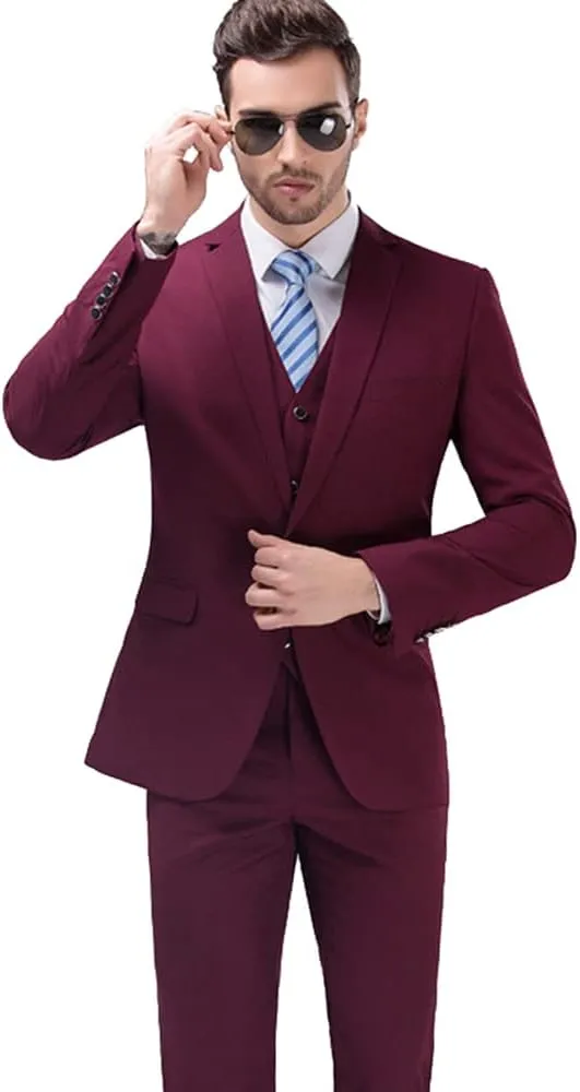 UNINUKOO Mens Sport Coat Slim Fit Suit Blazer Jacket One Button Lightweight for Casual Business
