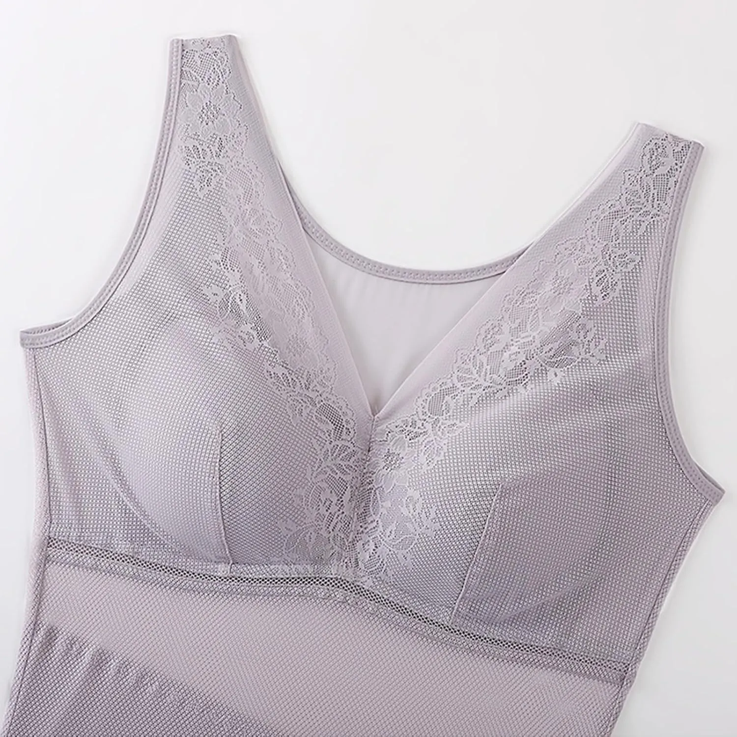 UPGENT Summer Camisole Tops for Women 2025 Sexy Mesh Sheer Tank Undershirts Shapewear Vest Lingerie with Chest Pad Bra