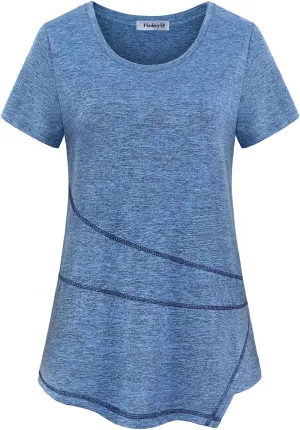 Vldnery Women's Running Workout Tops Moisture Wicking Athletic Quick Dry Loose Fit Yoga Top