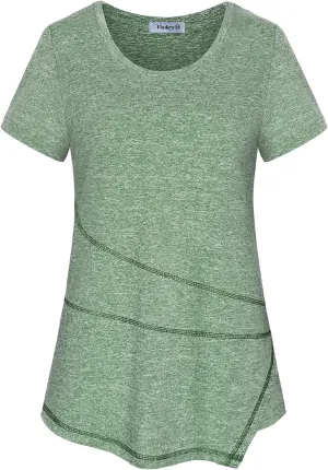 Vldnery Women's Running Workout Tops Moisture Wicking Athletic Quick Dry Loose Fit Yoga Top