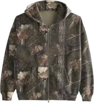 Women Camo Zip Up Hoodies Oversized Hooded Sweatshirt Pullover Long Sleeve Fleece Sweater Fall Winter Outfits
