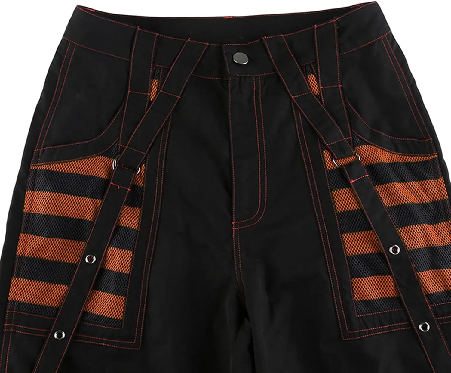 Women Cargo Pants Gothic Striped Low Waist Wide Leg Baggy Jeans Y2k Hip Hop Denim Pants Emo Grunge Streetwear Jeans